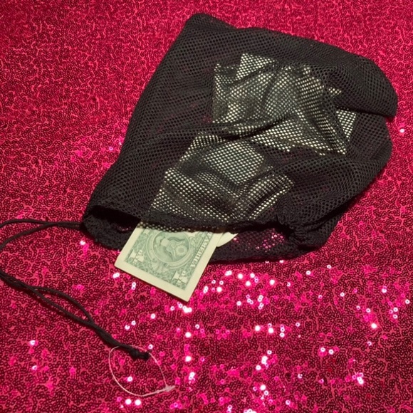 Mesh Fishnet Money Bag Wristlet Wallet See Through Purse Rave Dancewear goth emo - Picture 4 of 17